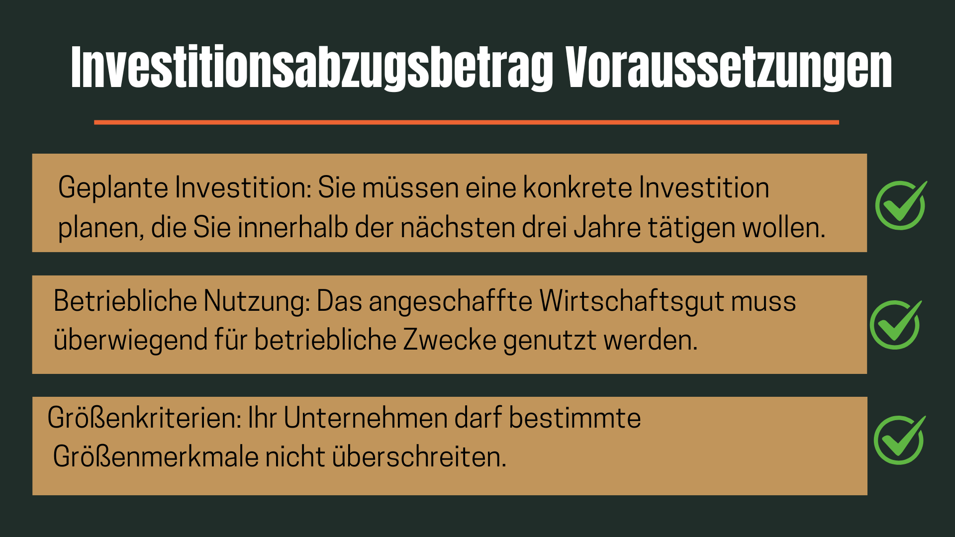 Investitionsabzugsbetrag Voraussetzungen